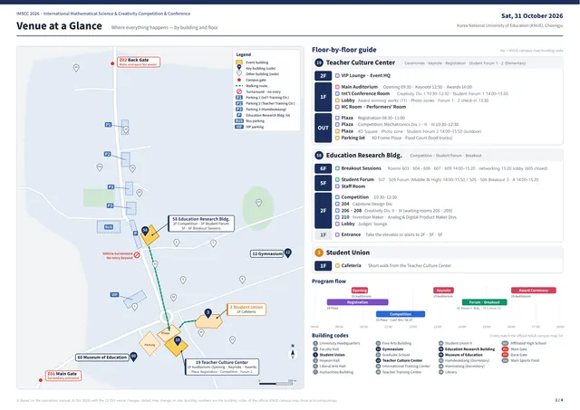 Venue map 1/4 — Campus