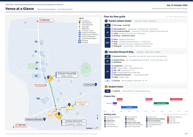 Venue map 1/4 — Campus